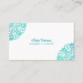 Carte De Visite Boho Turquoise Mandala Massage Therapist (Devant)