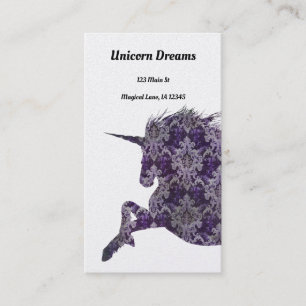 Carte De Visite Boho Unicorn joliment pourpre