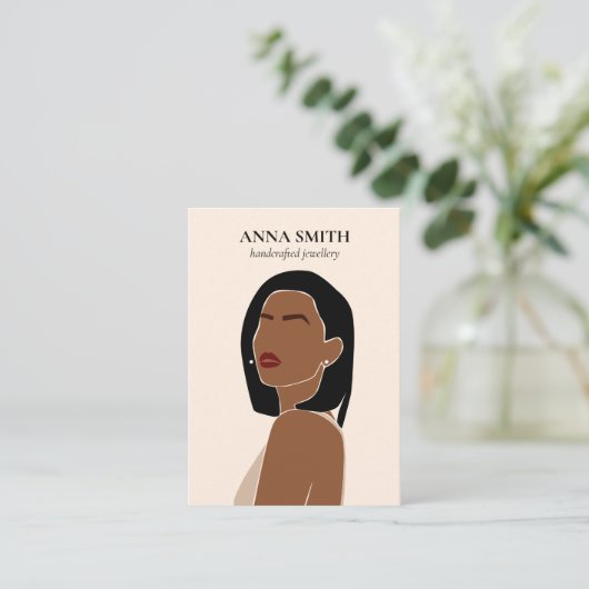 Carte De Visite Boho unique femme inclusive Écran d'oreille (Debout devant)