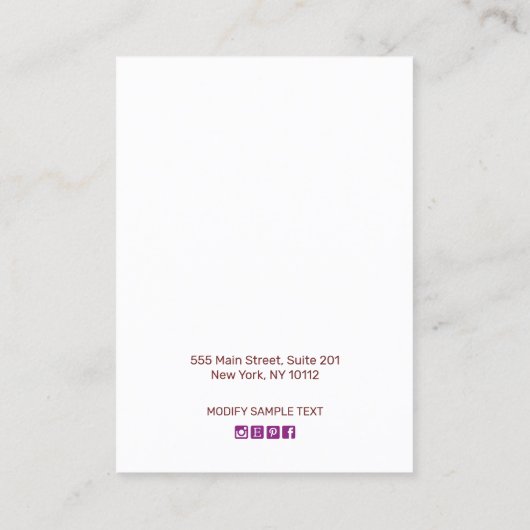 Carte De Visite Boho vert floral à oreille bijouterie (Dos)