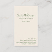 Carte De Visite Boho vert moderne Plante nature botanique (Dos)