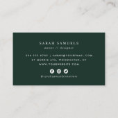 Carte De Visite Boho vert Vintage Floral (Dos)