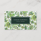 Carte De Visite Boho vert Vintage Floral (Devant)