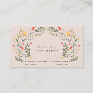 Carte De Visite Boho Watercolor Spring Fleur sauvage