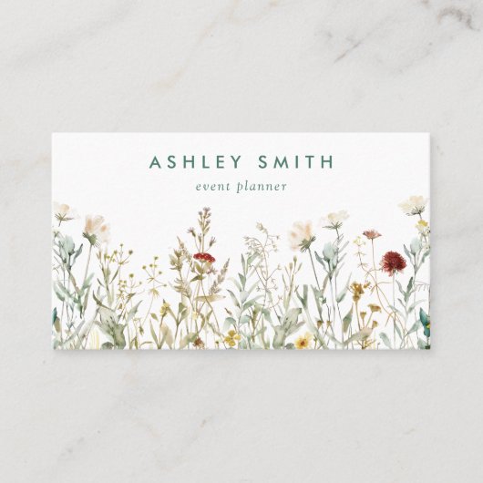 Carte De Visite Boho Wildflower (Devant)