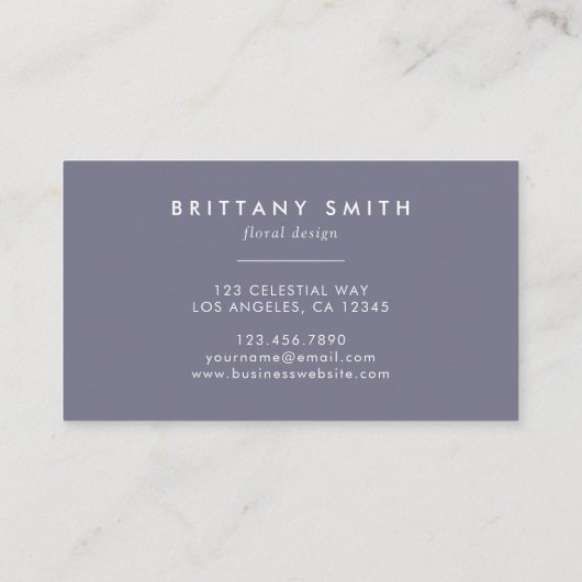 Carte De Visite Boho Wildflower Monogramme initial B (Dos)