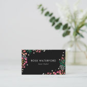 Carte De Visite Boho Wildflowers - Noir (Debout devant)