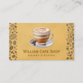 Carte De Visite Boire du café dans une coupe et des haricots (Devant)