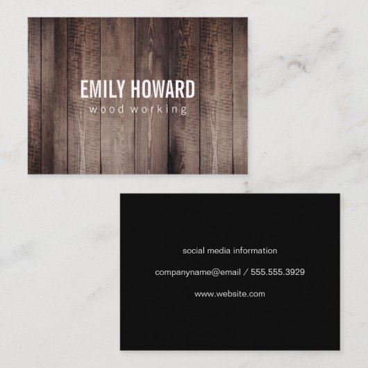 Carte De Visite Bois (Devant / Derrière)