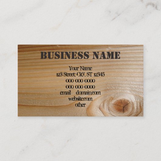 Carte De Visite Bois (Devant)