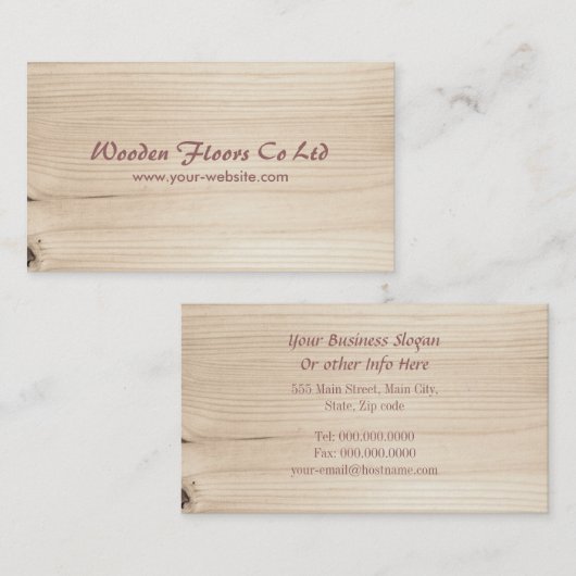 Carte De Visite Bois (Devant / Derrière)