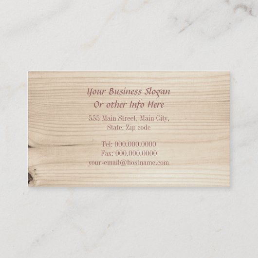 Carte De Visite Bois (Dos)