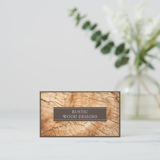 Carte de visite bois (Debout devant)