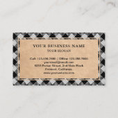 Carte De Visite Bois à bison noir rustique Kraft (Dos)