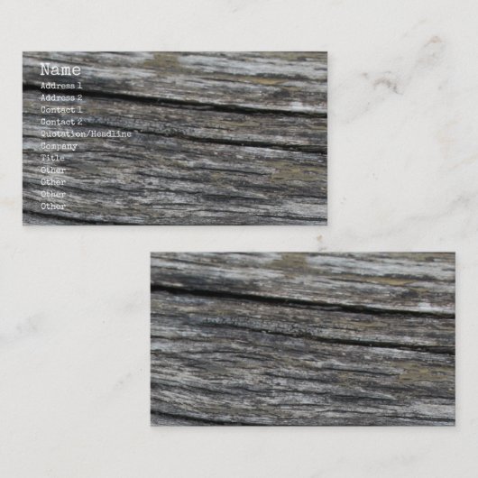Carte De Visite Bois ancien (Devant / Derrière)