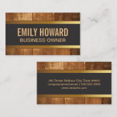 Carte De Visite Bois | Bannière Gold Trim (Devant / Derrière)