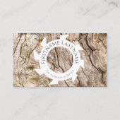Carte De Visite Bois bio naturel élégant aux formes blanches (Devant)