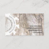 Carte De Visite Bois bio naturel élégant aux formes de scie blanch (Dos)