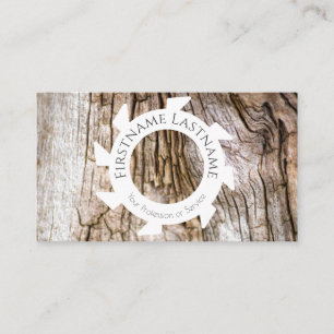 Carte De Visite Bois bio naturel élégant aux formes de scie blanch