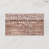 Carte De Visite Bois blanc de brun de dentelle de typographie (Dos)