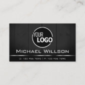 Carte De Visite Bois blanc et noir Bois Bois Grain logo (Devant)