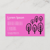 Carte De Visite Bois - blanc et noir sur rose (Dos)