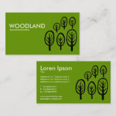 Carte De Visite Bois - blanc et noir sur vert (Devant / Derrière)