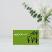 Carte De Visite Bois - blanc et noir sur vert (Debout devant)