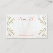 Carte De Visite Bois blanc rustique Porte-étendard (Devant)