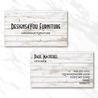 Carte De Visite Bois blanc shabby vintage