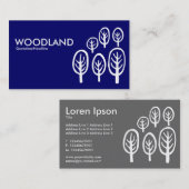 Carte De Visite Bois - Blanc sur bleu foncé (Devant / Derrière)