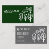 Carte De Visite Bois - Blanc sur Vert foncé (Devant / Derrière)