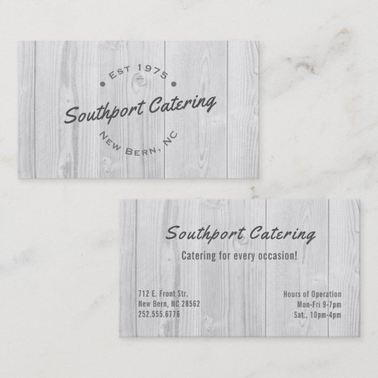 Carte De Visite Bois blanc typographique (Devant / Derrière)