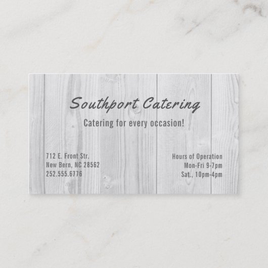 Carte De Visite Bois blanc typographique (Dos)