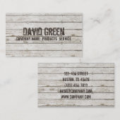 Carte De Visite Bois blanchi Construction de menuiserie (Devant / Derrière)