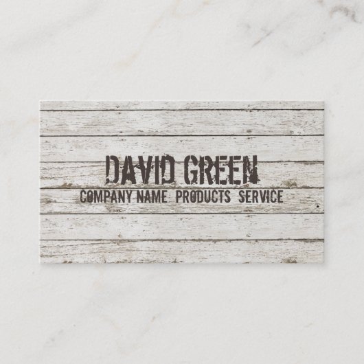 Carte De Visite Bois blanchi Construction de menuiserie (Devant)