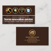 Carte De Visite Bois Brown Bois de construction Gold Outils manuym (Devant / Derrière)