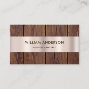 Carte De Visite Bois Brown Bois Gold Bordure Moderne