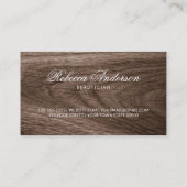 Carte De Visite bois Brown élégant féminin professionnel (Dos)