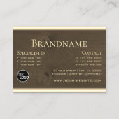 Carte De Visite Bois Brown foncé Bois Grain Look ajouter logo (Dos)