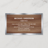 Carte De Visite Bois Brown Grain acier scie à main (Dos)