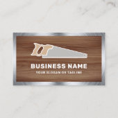 Carte De Visite Bois Brown Grain acier scie à main (Devant)