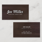 Carte De Visite Bois Brown naturel avec texte stylisé (Devant / Derrière)