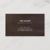 Carte De Visite Bois Brown naturel avec texte stylisé (Dos)