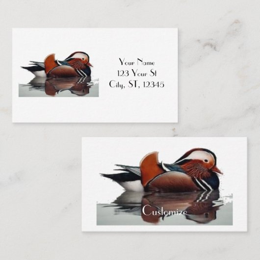 Carte De Visite Bois Canard Thunder_Cove (Devant / Derrière)