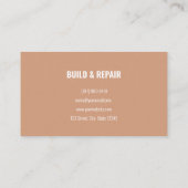 Carte De Visite Bois charpentier construction Handyman (Dos)