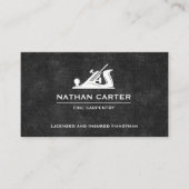 Carte De Visite Bois charpentier Jack Plan Grunge Noir (Devant)