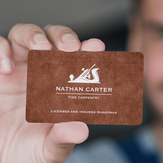 Carte De Visite Bois charpentier Jack Plane Grunge BROWN
