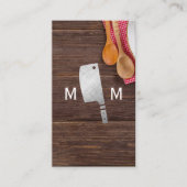 Carte De Visite Bois | Chef Knife Monogramme (Devant)