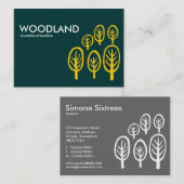 Carte De Visite Bois (Chubby) - Ambre sur vert foncé Turquoise (Devant / Derrière)